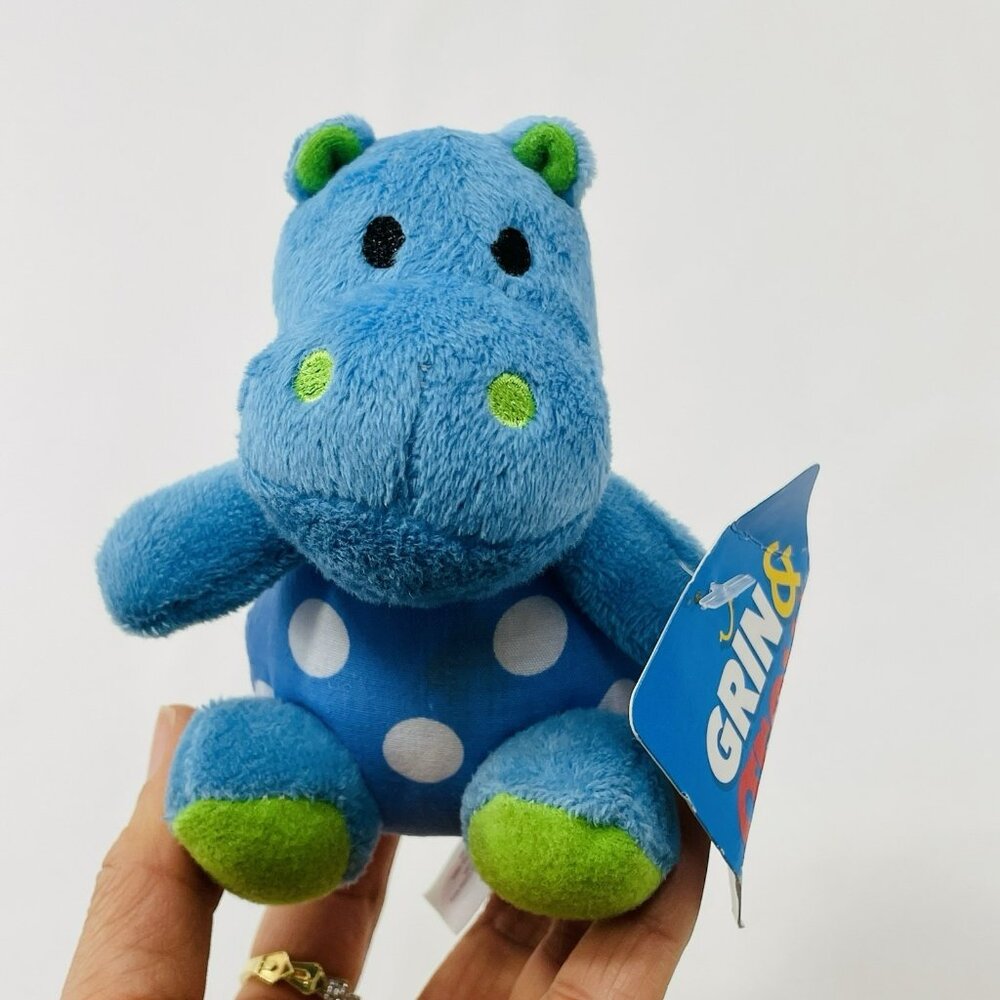 Sassy Grin Grow Hippo Plush Rattle Jingle Baby Toy Weighted Mini Small Nursery